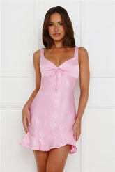 Meaning Of Us Satin Mini Dress Pink