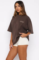Having My Way Oversized Tee Chocolate