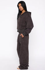 Hiding Away Wide Leg Sweatpants Dark Camo