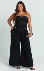Clara Pants - High Waisted Wide Leg Pants in Black