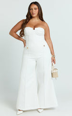 Clara Pants - High Waisted Wide Leg Pants in White