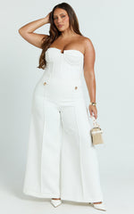 Clara Pants - High Waisted Wide Leg Pants in White