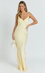 Liliane Maxi Dress - Bias Cut Dress in Lemon