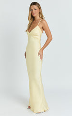 Liliane Maxi Dress - Bias Cut Dress in Lemon