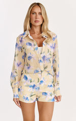 Juliette Shorts - High Waist Tailored Shorts in Femme Floral Print