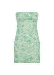 Moorey Beaded Mini Dress - Sage