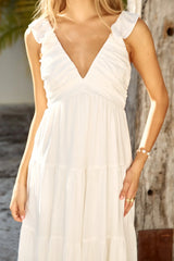 Blossoming Love Maxi Dress White
