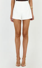 Lyla Shorts - High Waist Tailored Shorts in White