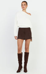 Nova Jumper - Tipped Shoulder Jumper in White