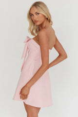 Lollipop Strapless Bow Bust Mini Dress Pink Sorbet