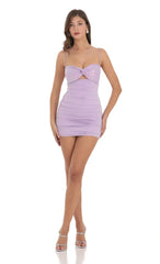 Sequin Cutout Bodycon Dress in Lavender