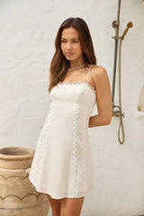 Honeymoon Heart Mini Dress Beige