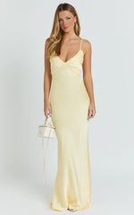 Liliane Maxi Dress - Bias Cut Dress in Lemon