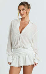 Lioness - Girls Girls Girls Mini Dress in Porcelain Polka