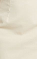 Mindy Mini Skirt - Linen Look A Line Side Split Skirt in Oatmeal