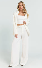 Selena Blazer - Oversized Single Breasted Blazer in Cream