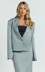Willow Blazer - Oversized Boxy Short Blazer in Grey